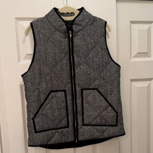 Women's Black and White Herringbone Vest